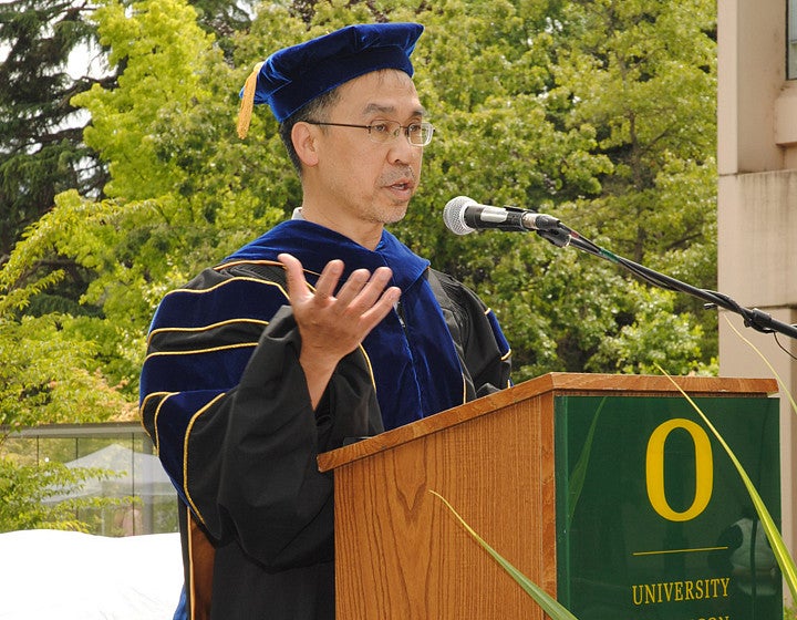 Person talking at podium