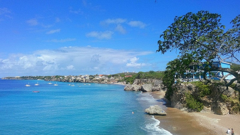 Coastline with blue water