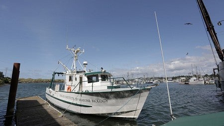 OIMB Boat docked in marina