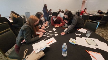 Participants engage in a teaching workshop at the March 2022 Western Regional Noyce Conference in San Diego.