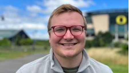 David Hall outside of Autzen Stadium