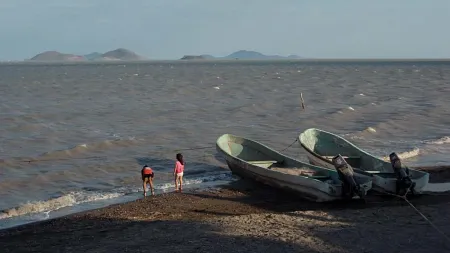 Children play on San Vicente Beach near Juchitán de Zaragoza in Oaxaca, Mexico.