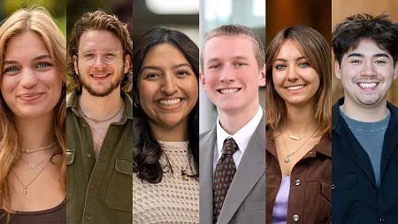 a collage of students smiling