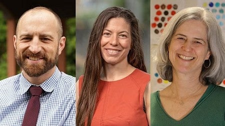 a collage of three faculty headshots 