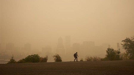 a smoke filled day in Portland