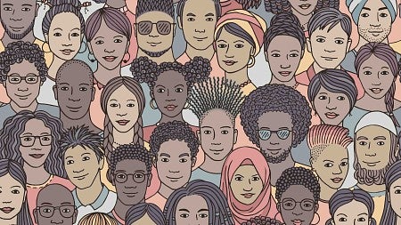 an illustration collage of people's faces