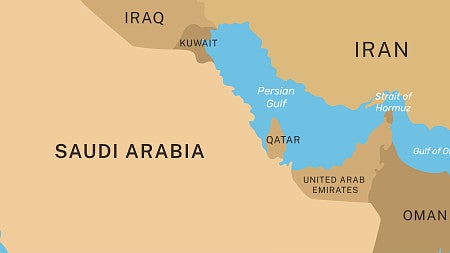 map of the middle east showing the strait of hormuz