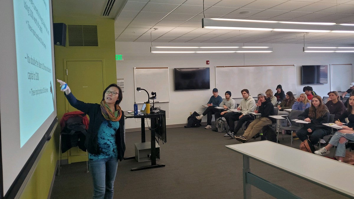 Professor and students in the classroom