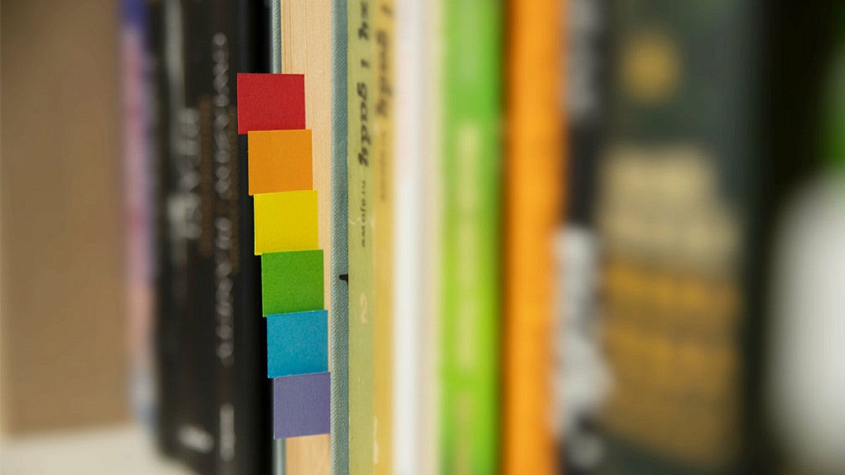 Books on a shelf
