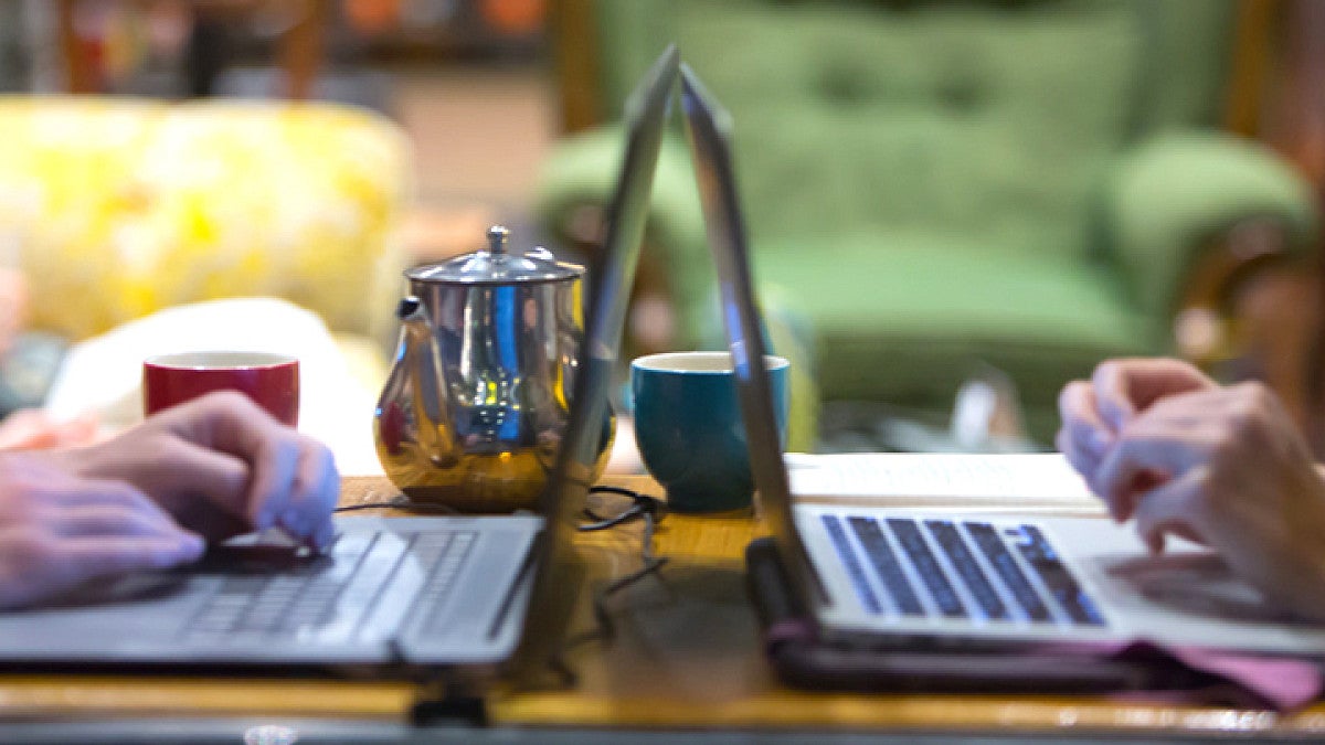 Laptops on table