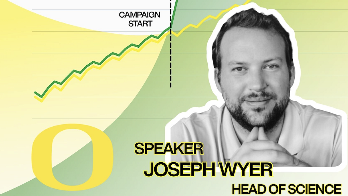 a person in black and white with a graph background and the words Speaker Jospeh Wyer