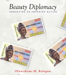 a book cover of white and postage stamp size portraits of beauty queens
