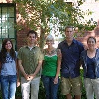 ELP 2004-2005 group posing next to brick building