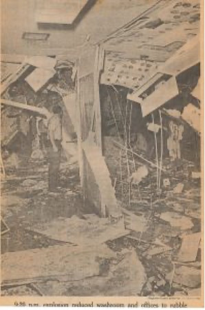Interior of PLC post-bombing. Source: Eugene Register-Guard, October 3, 1970