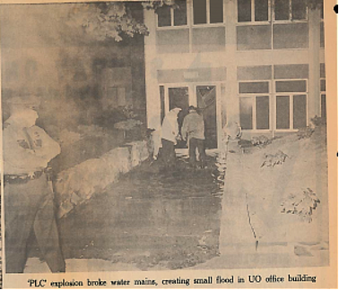 Exterior of PLC post-bombing Source: Eugene Register-Guard, October 3, 1970
