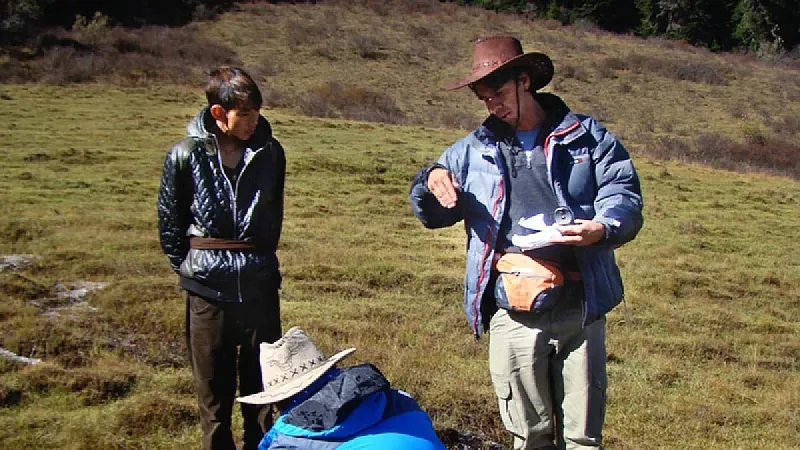 researchers in Tibetan forest