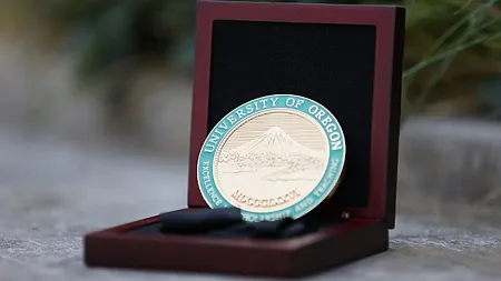 close-up of the faculty excellence award