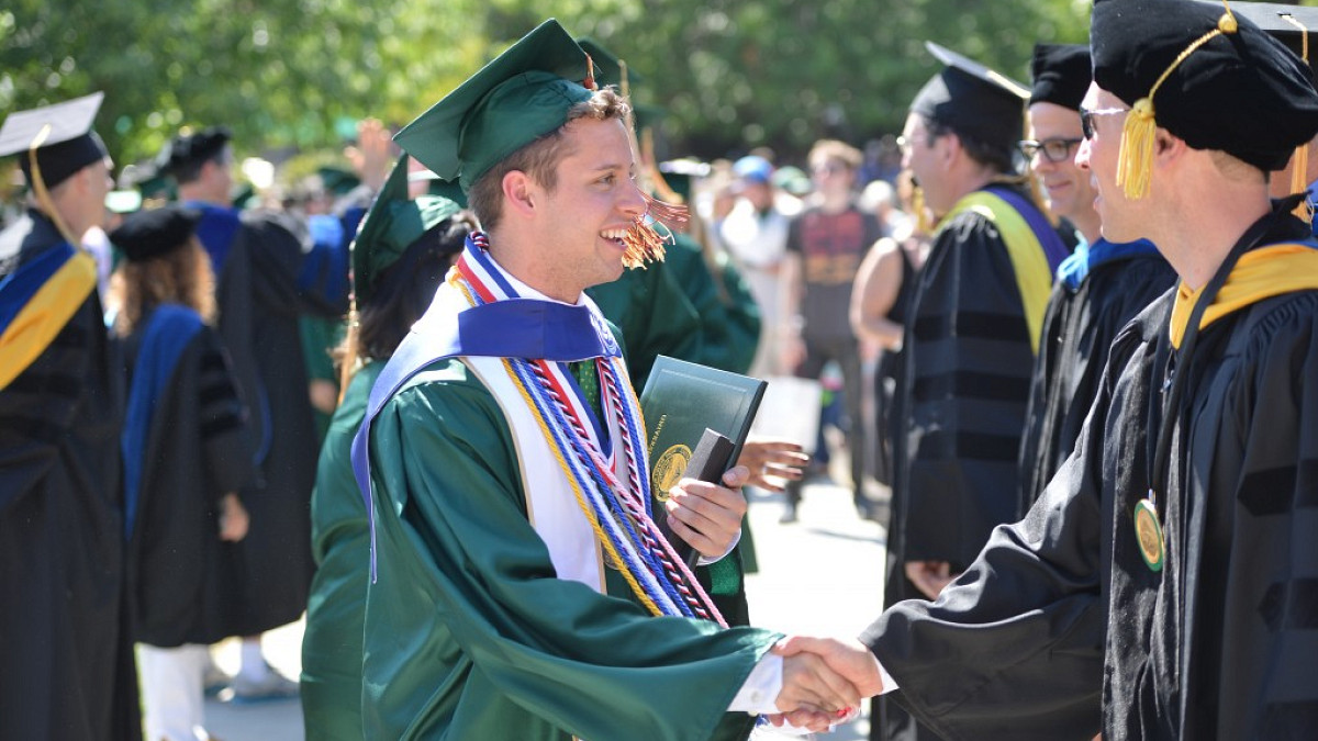 honors student Andrew Lubash at graduation