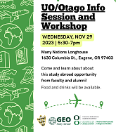 UO/Otago Information Session Poster